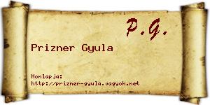 Prizner Gyula névjegykártya